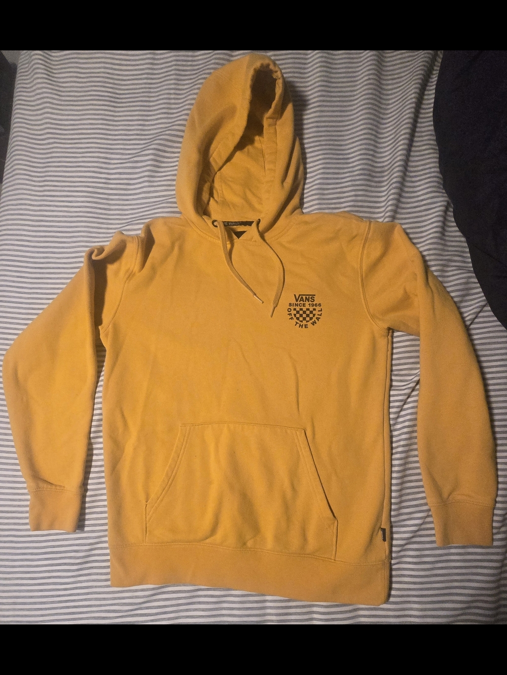 Vans Men's Mustard Yellow Pullover Hoodie with Logo